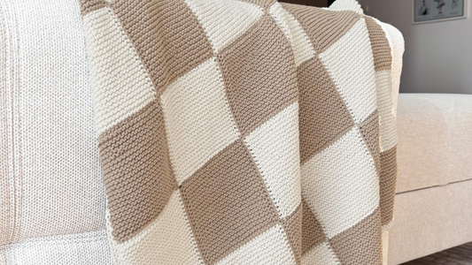 Couverture à carreaux — Tricot & Crochet