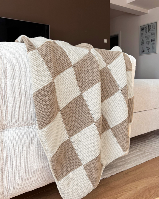 Patron gratuit | Couverture à carreaux — Tricot & Crochet