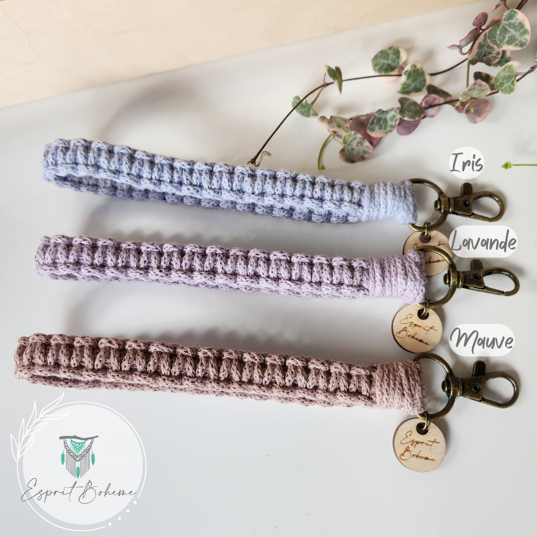 Porte-clés Fantaisie / Bracelet Poignet Multi-Fonctions - Ruban Bordeaux Et Doré - Fait Main USA