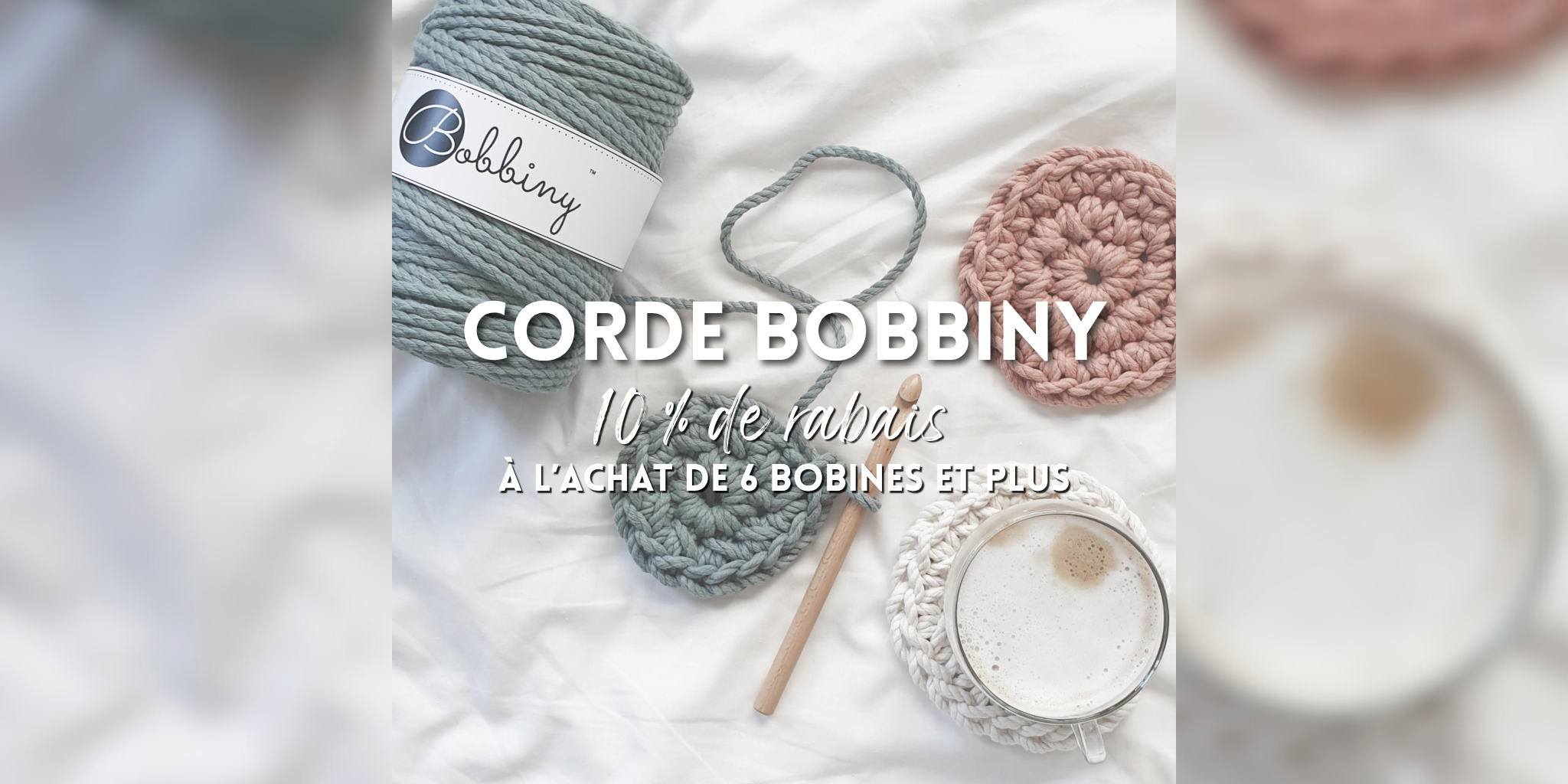 Corde de coton macrame, crochet et tricot Bobbiny