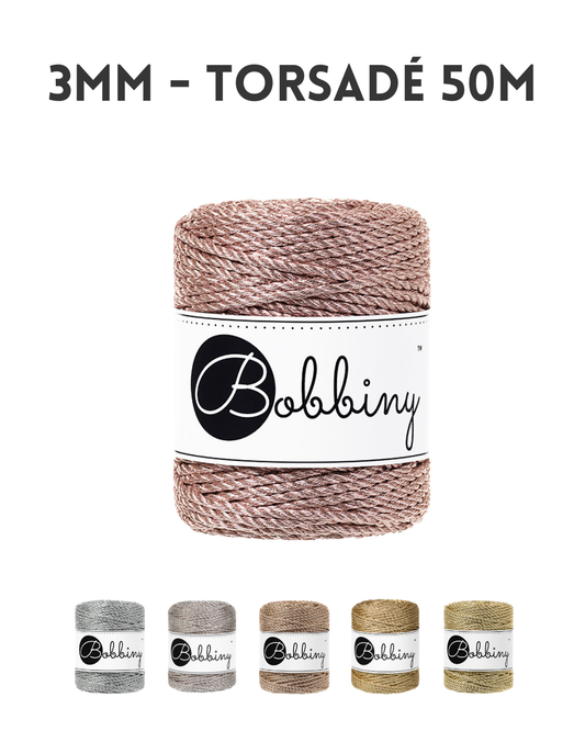 Corde Torsadée | 3mm • Métallique (50m) - Arrivage en cours