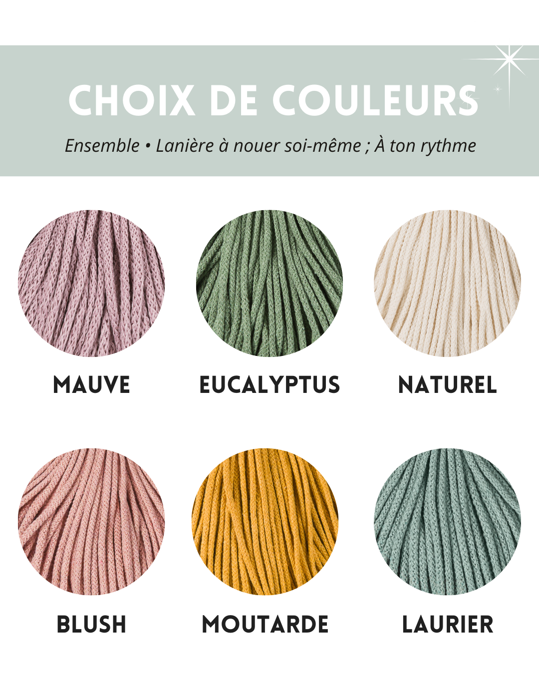 Patron PDF | Ensemble : Lanière à nœuds plats